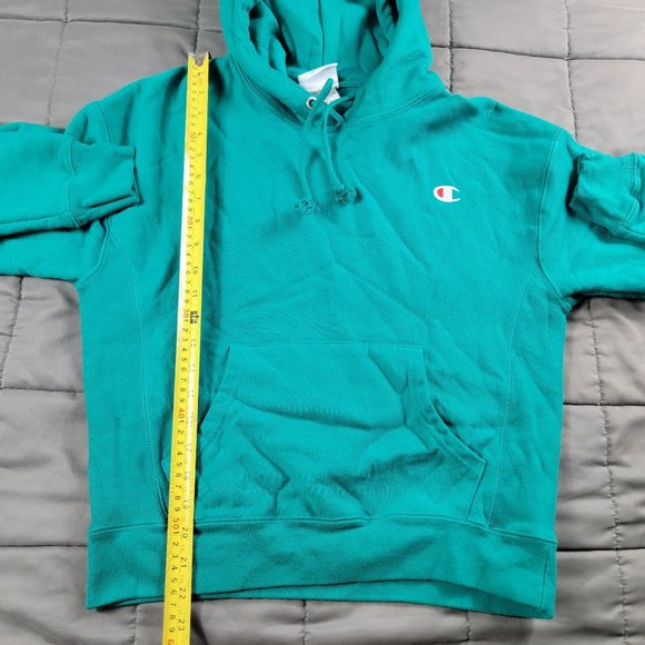 Champion Reverse Weave Womens Medium Green Pullover Sweater Long Sleeve Athletic - Picture 7 of 9